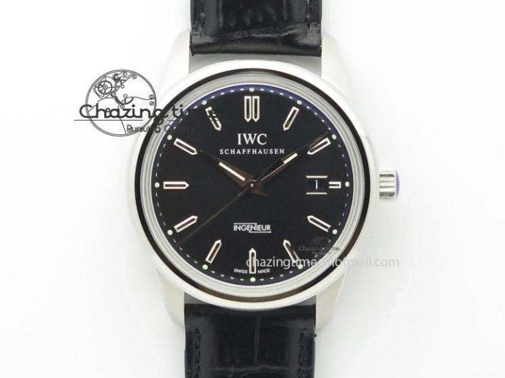 MIROTIME 0718 Supportive Mark XVII IW326501 MKS 1:1 Best Edition Black Dial On Black Leather Strap MIYOTA 9015 V 7208
